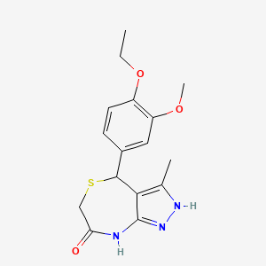 molecular formula C16H19N3O3S B3733914 4-(4-ethoxy-3-methoxyphenyl)-3-methyl-4,8-dihydro-1H-pyrazolo[3,4-e][1,4]thiazepin-7(6H)-one 