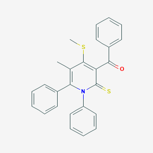 molecular formula C26H21NOS2 B373393 [5-Methyl-4-(methylsulfanyl)-1,6-diphenyl-2-thioxo-1,2-dihydro-3-pyridinyl](phenyl)methanone 
