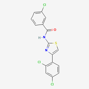 molecular formula C16H9Cl3N2OS B3733955 3-chloro-N-[4-(2,4-dichlorophenyl)-1,3-thiazol-2-yl]benzamide CAS No. 5702-00-1