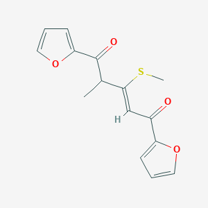 molecular formula C15H14O4S B373398 1,5-Di(2-furyl)-4-methyl-3-(methylsulfanyl)-2-pentene-1,5-dione 