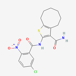 molecular formula C18H18ClN3O4S B3733996 2-[(5-chloro-2-nitrobenzoyl)amino]-4,5,6,7,8,9-hexahydrocycloocta[b]thiophene-3-carboxamide 