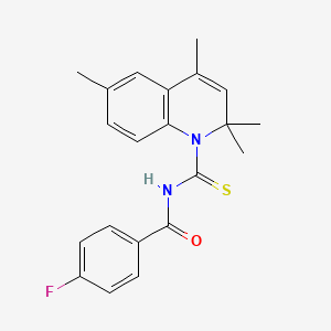 molecular formula C21H21FN2OS B3734004 4-fluoro-N-[(2,2,4,6-tetramethyl-1(2H)-quinolinyl)carbonothioyl]benzamide 