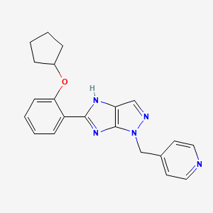 molecular formula C21H21N5O B3734017 5-[2-(cyclopentyloxy)phenyl]-1-(4-pyridinylmethyl)-1,4-dihydroimidazo[4,5-c]pyrazole 