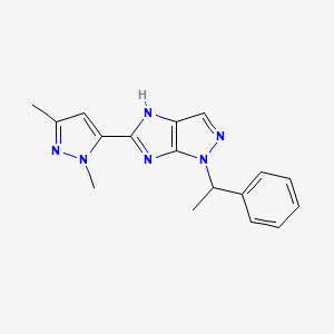 molecular formula C17H18N6 B3734030 5-(1,3-dimethyl-1H-pyrazol-5-yl)-1-(1-phenylethyl)-1,4-dihydroimidazo[4,5-c]pyrazole 