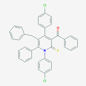 molecular formula C37H25Cl2NOS B373404 [5-Benzyl-1,4-bis(4-chlorophenyl)-6-phenyl-2-thioxo-1,2-dihydro-3-pyridinyl](phenyl)methanone 