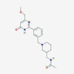 N-[(1-{3-[4-(methoxymethyl)-6-oxo-1,6-dihydro-2-pyrimidinyl]benzyl}-3-piperidinyl)methyl]acetamide