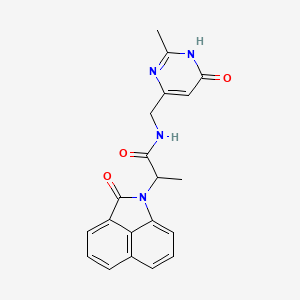 molecular formula C20H18N4O3 B3734067 N-[(2-methyl-6-oxo-1,6-dihydropyrimidin-4-yl)methyl]-2-(2-oxobenzo[cd]indol-1(2H)-yl)propanamide 
