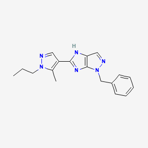 molecular formula C18H20N6 B3734086 1-benzyl-5-(5-methyl-1-propyl-1H-pyrazol-4-yl)-1,4-dihydroimidazo[4,5-c]pyrazole 