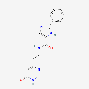molecular formula C16H15N5O2 B3734094 N-[2-(6-oxo-1,6-dihydropyrimidin-4-yl)ethyl]-2-phenyl-1H-imidazole-4-carboxamide 