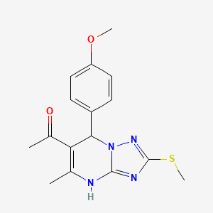 molecular formula C16H18N4O2S B3734108 1-[7-(4-methoxyphenyl)-5-methyl-2-(methylthio)-4,7-dihydro[1,2,4]triazolo[1,5-a]pyrimidin-6-yl]ethanone 