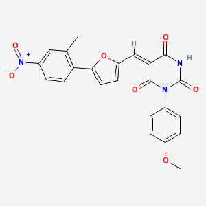1-(4-methoxyphenyl)-5-{[5-(2-methyl-4-nitrophenyl)-2-furyl]methylene}-2,4,6(1H,3H,5H)-pyrimidinetrione