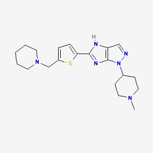 molecular formula C20H28N6S B3734123 1-(1-methyl-4-piperidinyl)-5-[5-(1-piperidinylmethyl)-2-thienyl]-1,4-dihydroimidazo[4,5-c]pyrazole 