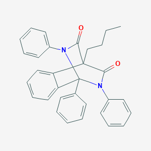 molecular formula C32H28N2O2 B373413 1-Butyl-8,9,12-triphenyl-9,12-diazatricyclo[6.2.2.0~2,7~]dodeca-2,4,6-triene-10,11-dione 