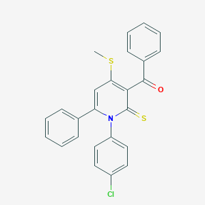 molecular formula C25H18ClNOS2 B373414 [1-(4-Chlorophenyl)-4-(methylsulfanyl)-6-phenyl-2-thioxo-1,2-dihydro-3-pyridinyl](phenyl)methanone 