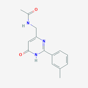 N-{[2-(3-methylphenyl)-6-oxo-1,6-dihydropyrimidin-4-yl]methyl}acetamide