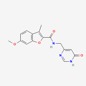 molecular formula C16H15N3O4 B3734141 6-methoxy-3-methyl-N-[(6-oxo-1,6-dihydropyrimidin-4-yl)methyl]-1-benzofuran-2-carboxamide 