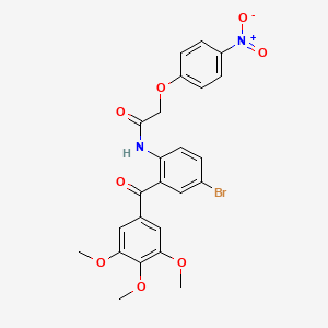 molecular formula C24H21BrN2O8 B3734147 N-[4-bromo-2-(3,4,5-trimethoxybenzoyl)phenyl]-2-(4-nitrophenoxy)acetamide 