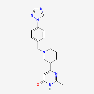 molecular formula C19H22N6O B3734149 2-methyl-6-{1-[4-(1H-1,2,4-triazol-1-yl)benzyl]piperidin-3-yl}pyrimidin-4(3H)-one 