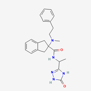 molecular formula C23H27N5O2 B3734153 2-[methyl(2-phenylethyl)amino]-N-[1-(5-oxo-4,5-dihydro-1H-1,2,4-triazol-3-yl)ethyl]-2-indanecarboxamide 