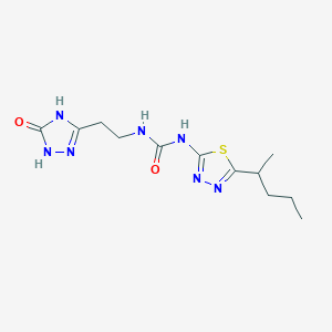 molecular formula C12H19N7O2S B3734162 N-[5-(1-methylbutyl)-1,3,4-thiadiazol-2-yl]-N'-[2-(5-oxo-4,5-dihydro-1H-1,2,4-triazol-3-yl)ethyl]urea 