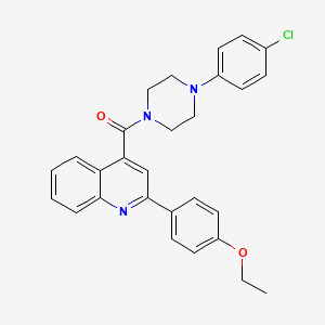 molecular formula C28H26ClN3O2 B3734171 4-{[4-(4-chlorophenyl)-1-piperazinyl]carbonyl}-2-(4-ethoxyphenyl)quinoline 