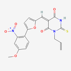 molecular formula C19H15N3O6S B3734184 1-allyl-5-{[5-(4-methoxy-2-nitrophenyl)-2-furyl]methylene}-2-thioxodihydro-4,6(1H,5H)-pyrimidinedione 