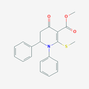 molecular formula C20H19NO3S B373419 Methyl 2-(methylsulfanyl)-4-oxo-1,6-diphenyl-1,4,5,6-tetrahydro-3-pyridinecarboxylate 