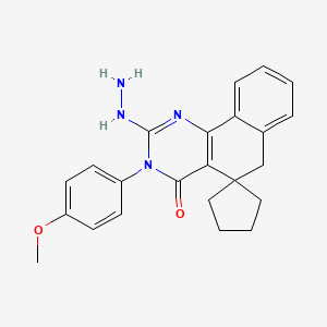 molecular formula C23H24N4O2 B3734193 2-hydrazino-3-(4-methoxyphenyl)-3H-spiro[benzo[h]quinazoline-5,1'-cyclopentan]-4(6H)-one 