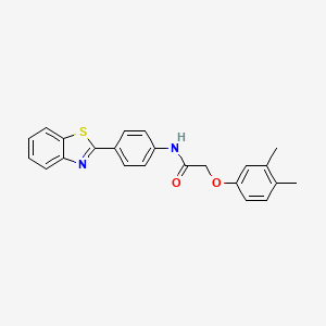 molecular formula C23H20N2O2S B3734207 N-[4-(1,3-benzothiazol-2-yl)phenyl]-2-(3,4-dimethylphenoxy)acetamide 