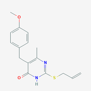 molecular formula C16H18N2O2S B3734211 2-(allylthio)-5-(4-methoxybenzyl)-6-methyl-4(3H)-pyrimidinone 