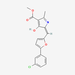 molecular formula C18H14ClNO4 B3734219 methyl 5-{[5-(3-chlorophenyl)-2-furyl]methylene}-2-methyl-4-oxo-4,5-dihydro-1H-pyrrole-3-carboxylate 