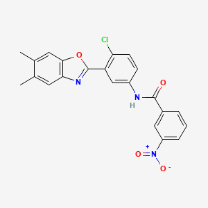 N-[4-chloro-3-(5,6-dimethyl-1,3-benzoxazol-2-yl)phenyl]-3-nitrobenzamide
