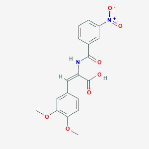 molecular formula C18H16N2O7 B3734241 3-(3,4-dimethoxyphenyl)-2-[(3-nitrobenzoyl)amino]acrylic acid 