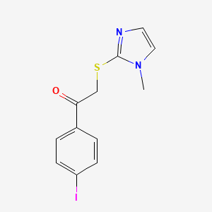 molecular formula C12H11IN2OS B3734267 1-(4-iodophenyl)-2-[(1-methyl-1H-imidazol-2-yl)thio]ethanone 