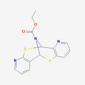 molecular formula C15H13N3O2S2 B373427 Ethyl 8,16-dithia-3,14,17-triazatetracyclo[7.7.1.0~2,7~.0~10,15~]heptadeca-2,4,6,10,12,14-hexaene-17-carboxylate 