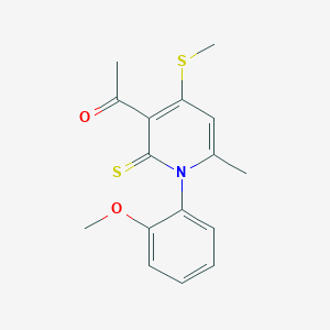 1-[1-(2-Methoxyphenyl)-6-methyl-4-(methylsulfanyl)-2-thioxo-1,2-dihydro-3-pyridinyl]ethanone