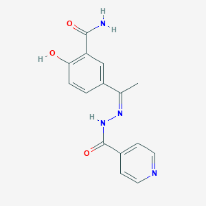 molecular formula C15H14N4O3 B3734292 2-hydroxy-5-(N-isonicotinoylethanehydrazonoyl)benzamide 
