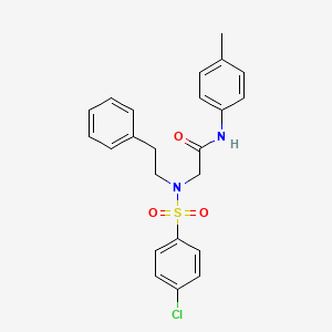 molecular formula C23H23ClN2O3S B3734296 N~2~-[(4-chlorophenyl)sulfonyl]-N~1~-(4-methylphenyl)-N~2~-(2-phenylethyl)glycinamide 