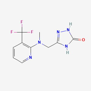 molecular formula C10H10F3N5O B3734317 5-({methyl[3-(trifluoromethyl)-2-pyridinyl]amino}methyl)-2,4-dihydro-3H-1,2,4-triazol-3-one 