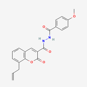 molecular formula C21H18N2O5 B3734321 8-allyl-N'-(4-methoxybenzoyl)-2-oxo-2H-chromene-3-carbohydrazide 