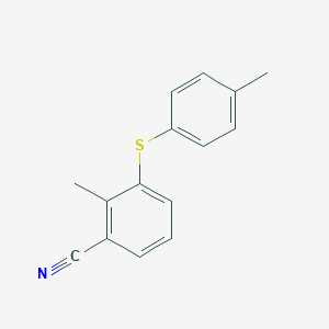 molecular formula C15H13NS B373433 2-Methyl-3-[(4-methylphenyl)sulfanyl]benzonitrile 