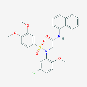 molecular formula C27H25ClN2O6S B3734331 N~2~-(5-chloro-2-methoxyphenyl)-N~2~-[(3,4-dimethoxyphenyl)sulfonyl]-N~1~-1-naphthylglycinamide 