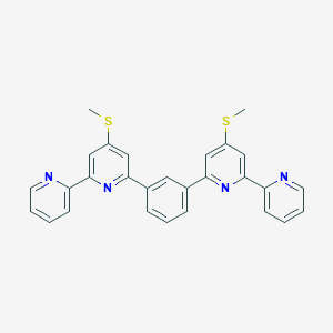 molecular formula C28H22N4S2 B373436 4-(Methylsulfanyl)-2-{3-[4-(methylsulfanyl)-2',6-bipyridin-2-yl]phenyl}-2',6-bipyridine 