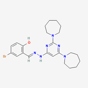 molecular formula C23H31BrN6O B3734360 5-bromo-2-hydroxybenzaldehyde (2,6-di-1-azepanyl-4-pyrimidinyl)hydrazone 