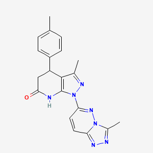 molecular formula C20H19N7O B3734370 3-methyl-4-(4-methylphenyl)-1-(3-methyl[1,2,4]triazolo[4,3-b]pyridazin-6-yl)-1,4,5,7-tetrahydro-6H-pyrazolo[3,4-b]pyridin-6-one 