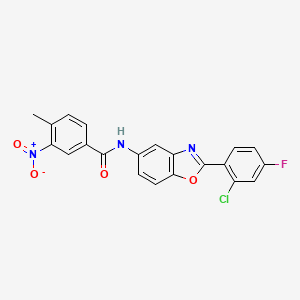 molecular formula C21H13ClFN3O4 B3734378 N-[2-(2-chloro-4-fluorophenyl)-1,3-benzoxazol-5-yl]-4-methyl-3-nitrobenzamide 