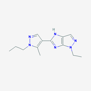 molecular formula C13H18N6 B3734392 1-ethyl-5-(5-methyl-1-propyl-1H-pyrazol-4-yl)-1,4-dihydroimidazo[4,5-c]pyrazole 