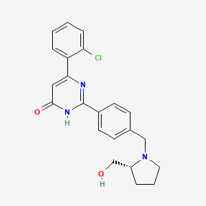 6-(2-chlorophenyl)-2-(4-{[(2R)-2-(hydroxymethyl)pyrrolidin-1-yl]methyl}phenyl)pyrimidin-4(3H)-one