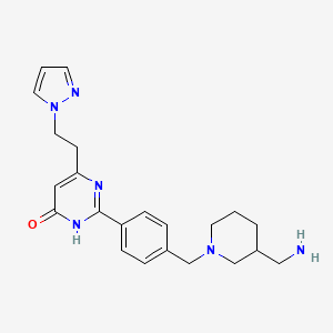 molecular formula C22H28N6O B3734429 2-(4-{[3-(aminomethyl)-1-piperidinyl]methyl}phenyl)-6-[2-(1H-pyrazol-1-yl)ethyl]-4(3H)-pyrimidinone bis(trifluoroacetate) 