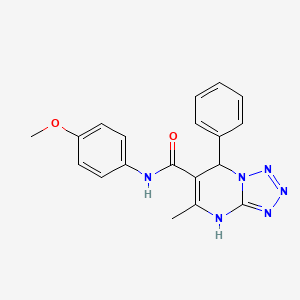 molecular formula C19H18N6O2 B3734443 N-(4-methoxyphenyl)-5-methyl-7-phenyl-4,7-dihydrotetrazolo[1,5-a]pyrimidine-6-carboxamide 